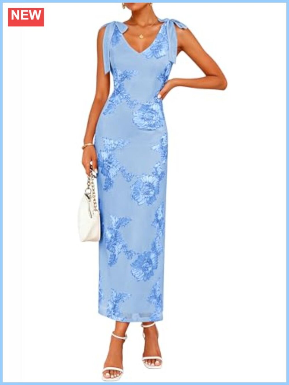 Lazysmile Womens Floral Embroidered Maxi Cocktail Wedding Guest Dress Mesh